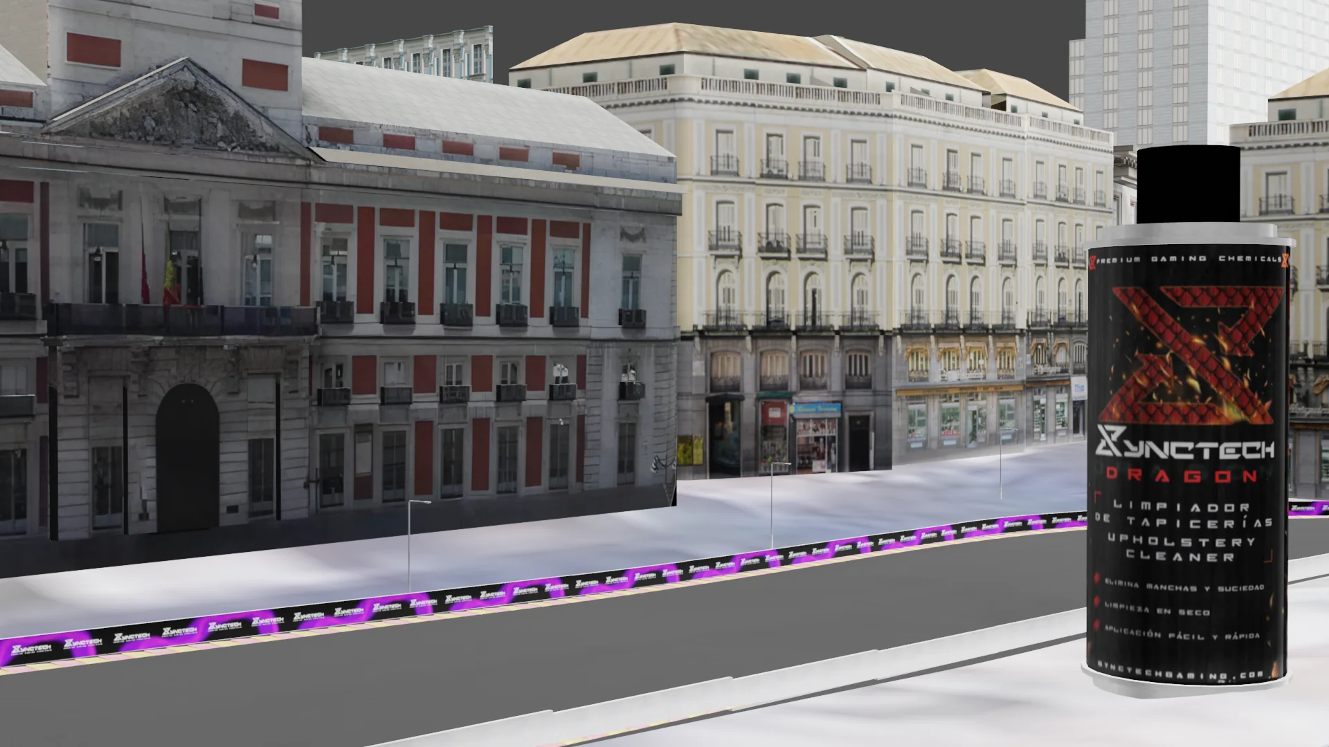 Circuito de competición temporal integrado en una plaza urbana