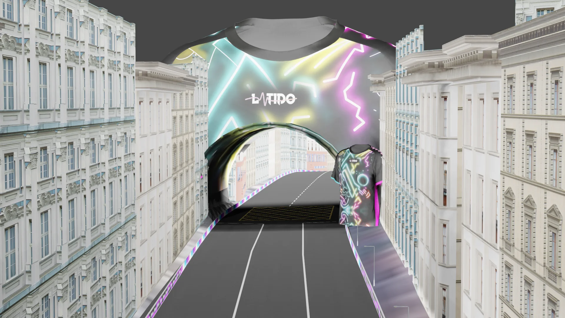 Vista alternativa de un circuito urbano y una instalación promocional